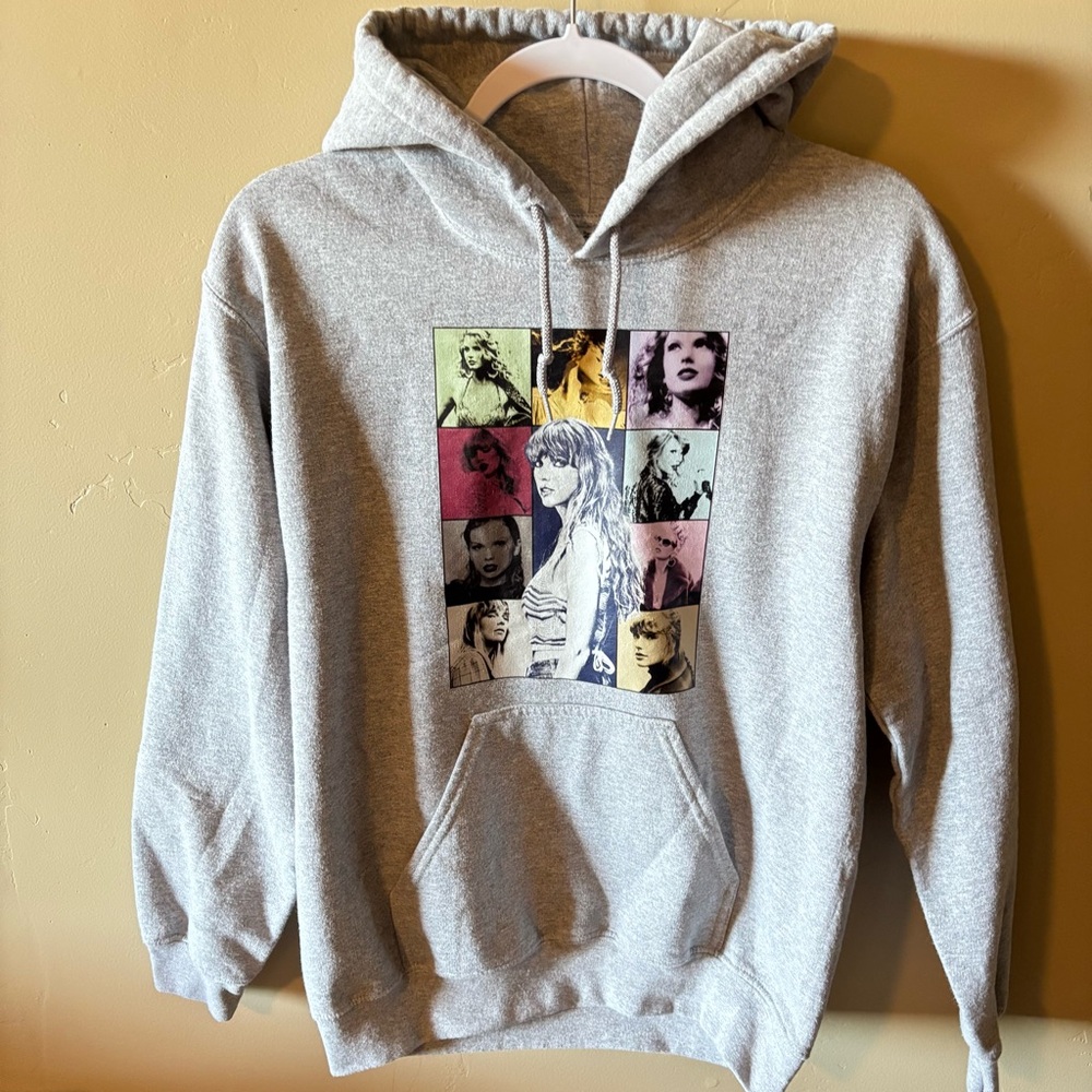 SWIFTIE Eras Tour Gray Graphic Hoodie - Picture 1 of 4